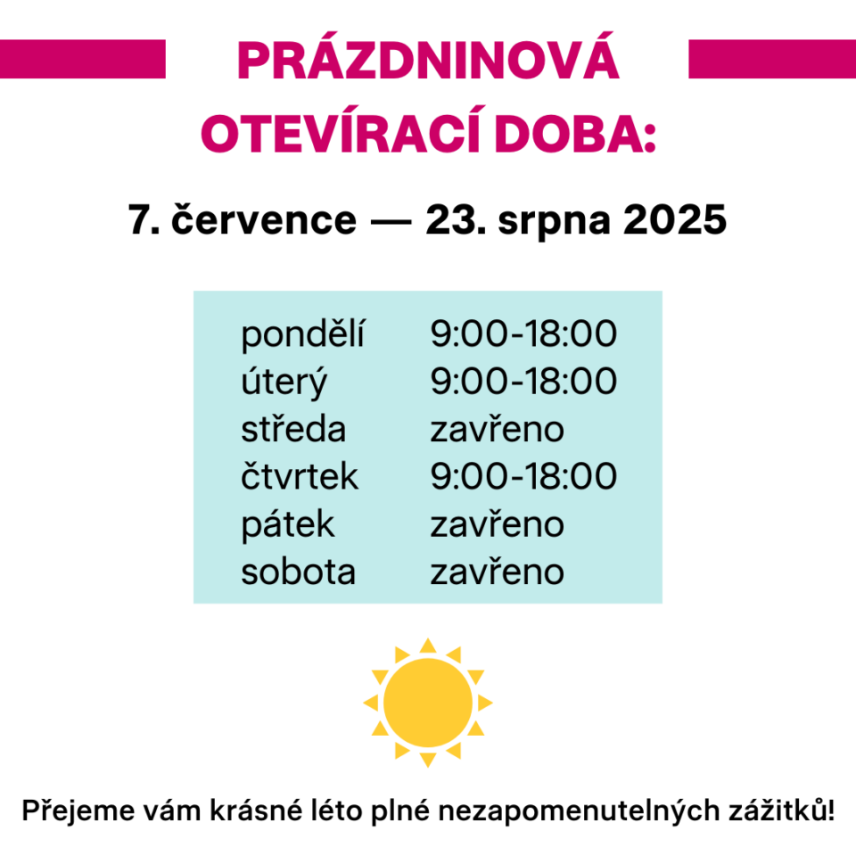 Prázdninová otevírací doba
